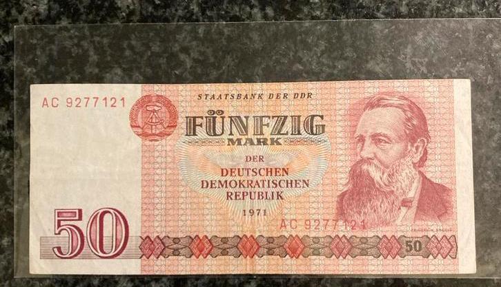 DDR 50 Mark biljet - 1971, Postzegels en Munten, Bankbiljetten | Europa | Niet-Eurobiljetten, Ophalen of Verzenden, Duitsland