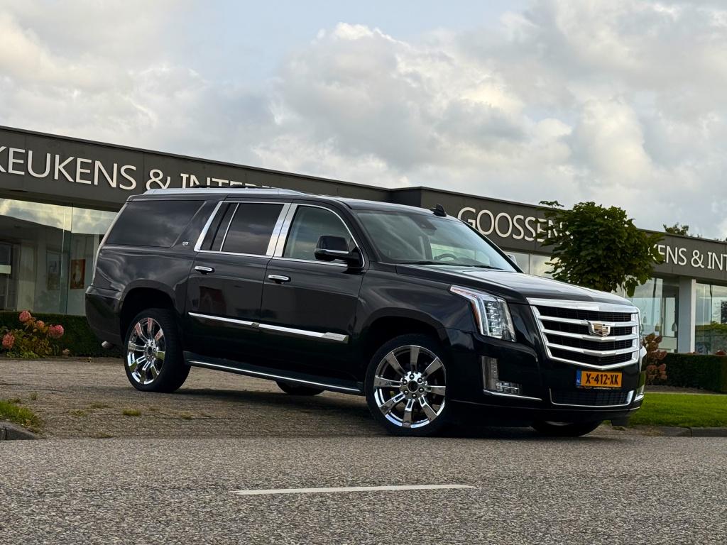 Cadillac Escalade ESV 6.2 V8 LANG 4X4 AWD PLATINUM BLACK V-S, Automaat, Adaptive Cruise Control, 427 pk, 7 stoelen