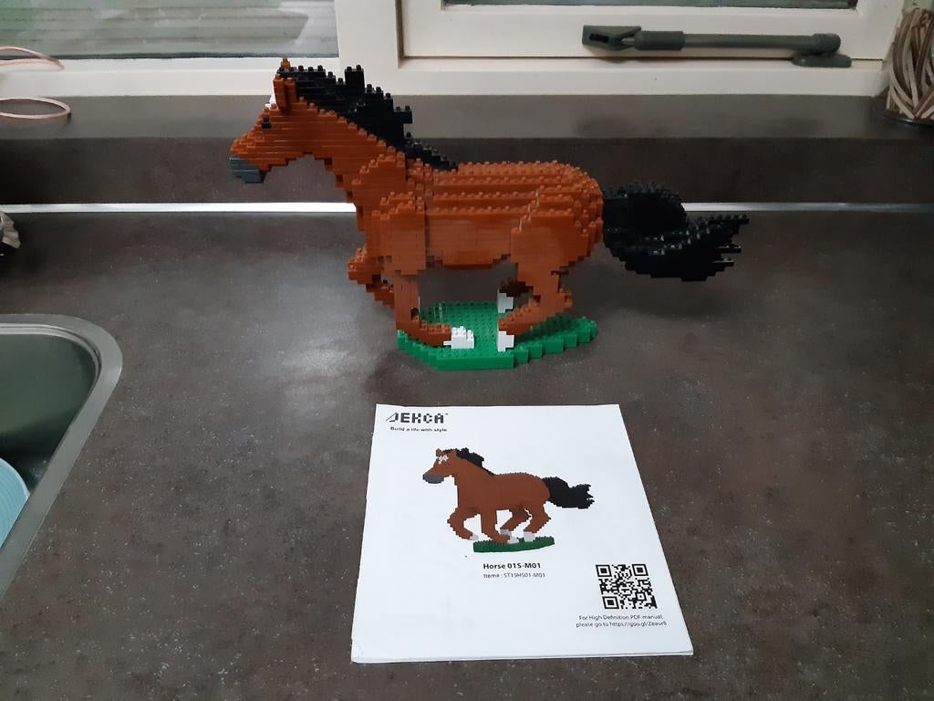 Jecka paard / tinker lego achtige puzzel beeld, Ophalen of Verzenden, Zo goed als nieuw, Paard, Beeldje of Figuurtje