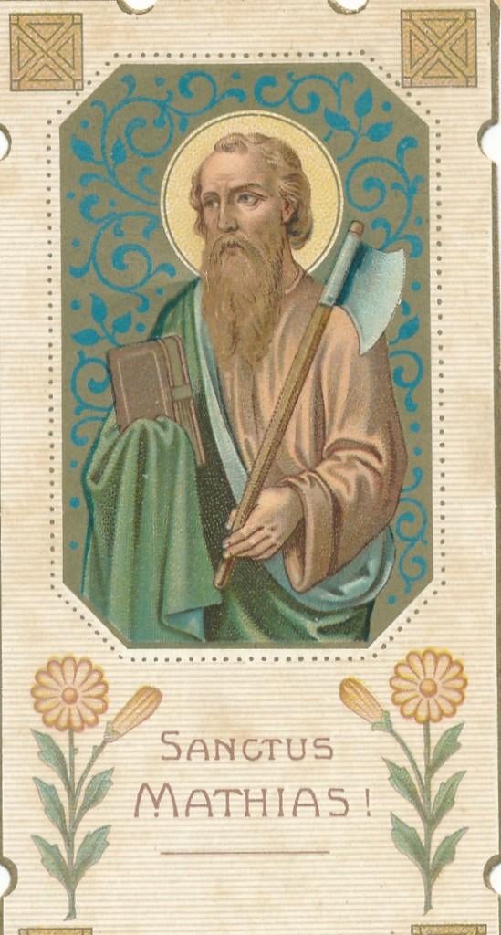 Devotieprentje van de H. Mathias, Ophalen of Verzenden, Zo goed als nieuw, Kaart of Prent, Christendom | Katholiek