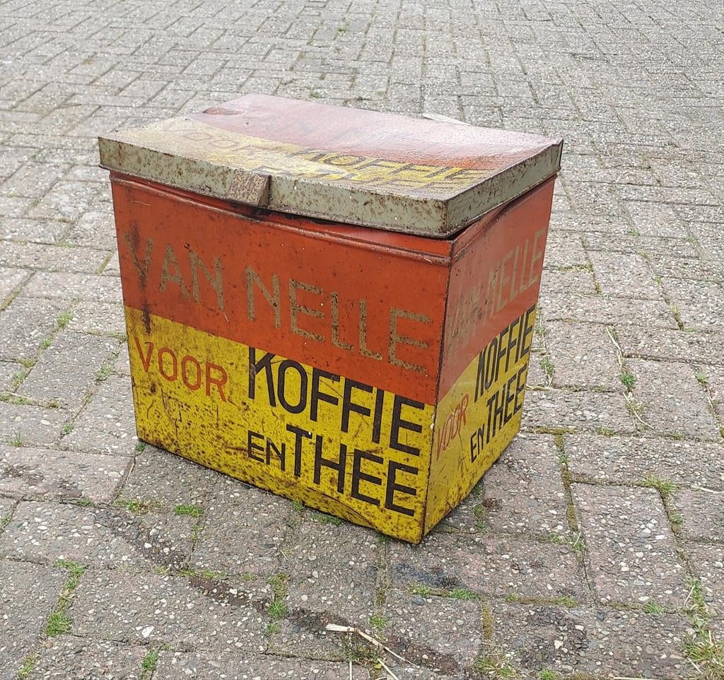 Vintage Van Nelle blik voor koffie en thee (groot), Verzamelen, Blikken, Ophalen of Verzenden, Gebruikt, Koffie, Van Nelle