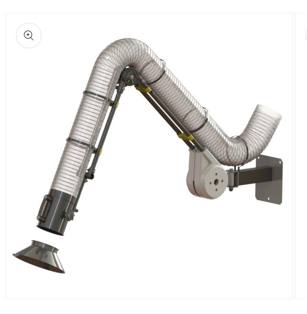 Afzuigarm met ventilator en buizen, Doe-het-zelf en Verbouw, Ventilatie en Afzuiging, Gebruikt, Ventilator en Afzuiger, Ophalen