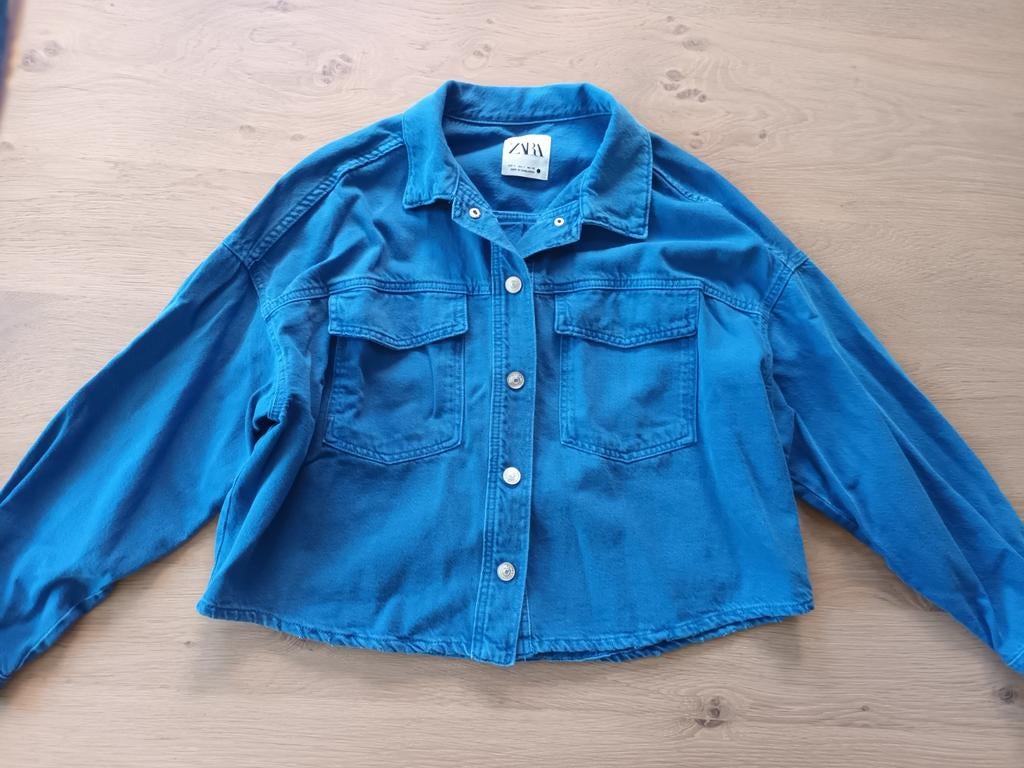 Blauwe spijkerjas Zara maat S blauw spijkerjasje jasje, Blauw, Zara, Ophalen of Verzenden, Jasje