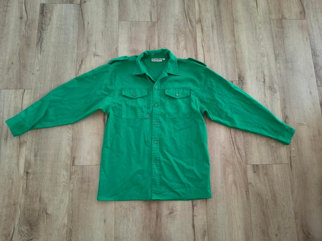 Mooie groene scoutingblouse, Welpen uniform, Scoutshop, 164., Verzamelen, Scouting, Gebruikt, Onb, Ophalen of Verzenden, Onb