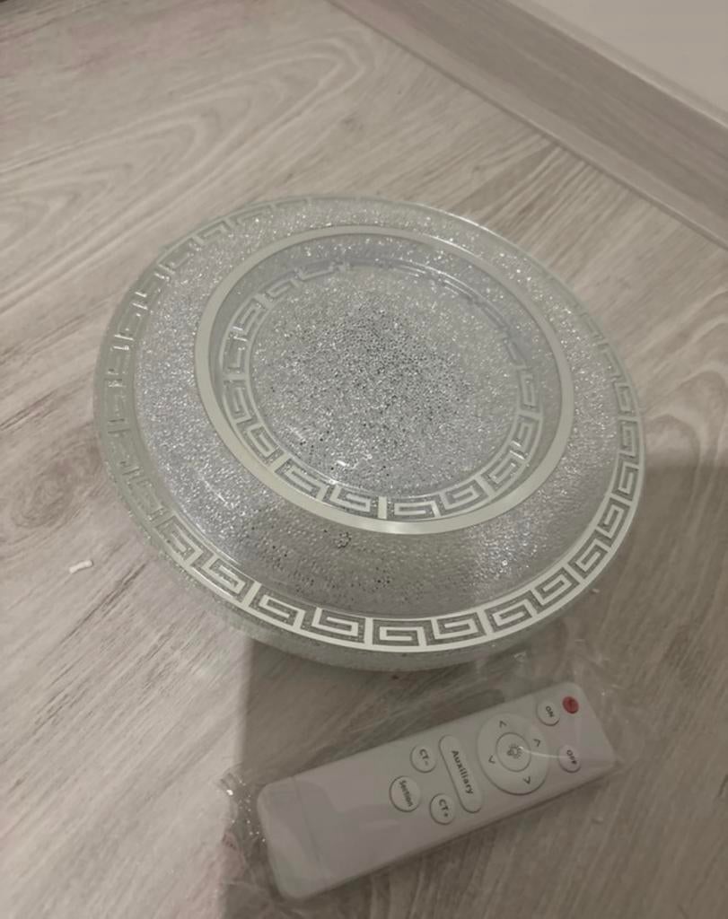 Versace rond plafondlamp nieuw zilver 3 kleur 26 cm dia, Ophalen of Verzenden, Nieuw, Overige materialen, Eric Kuster