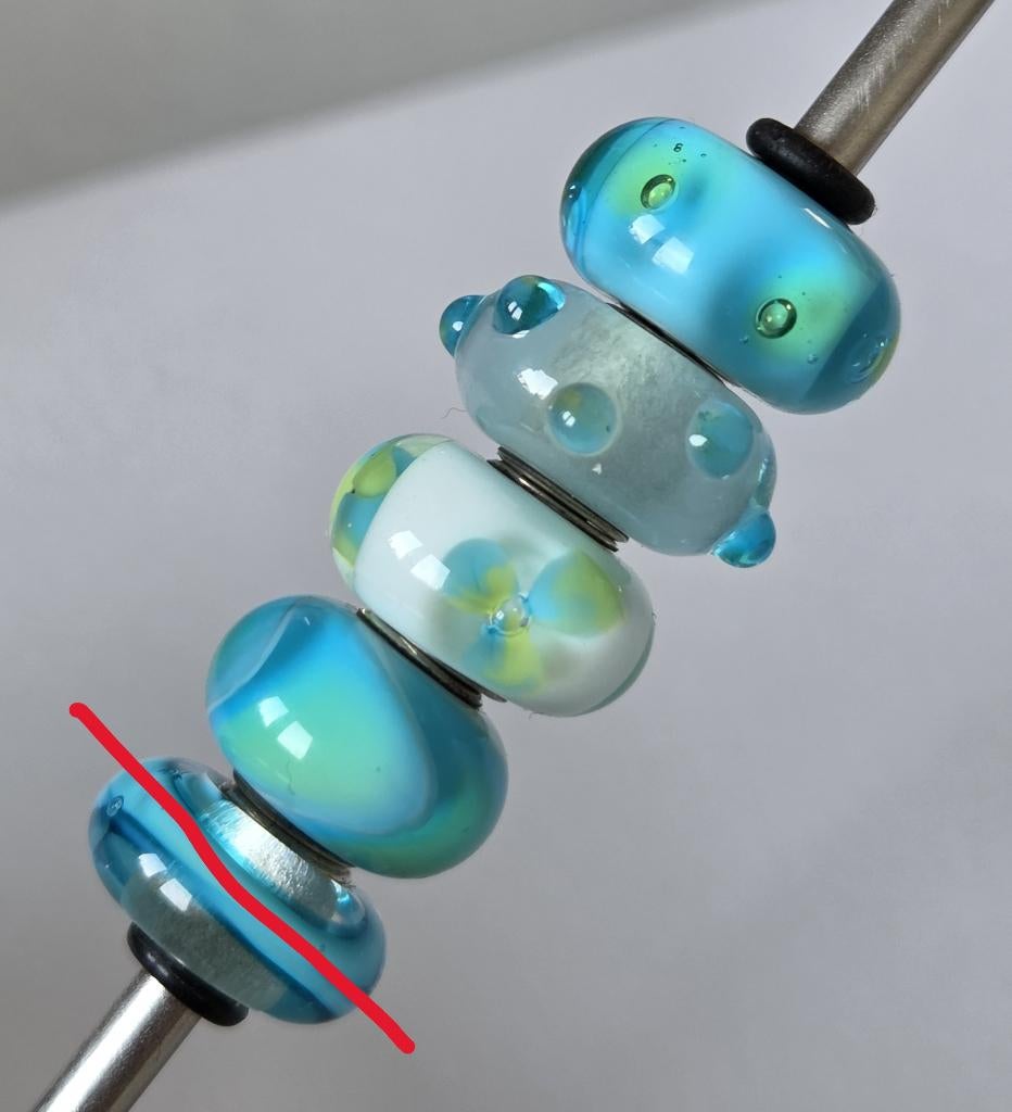 Trollbeads TURKOOIZEN SET, 4 stuks voor €40,00, Sieraden, Tassen en Uiterlijk, Bedels, -, Verzenden, -, Zo goed als nieuw