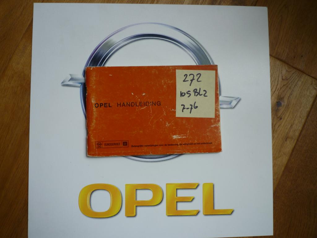 Opel Kadett-C; Manta/Ascona-B; Rekord-D Handleiding nr 272, Ophalen of Verzenden