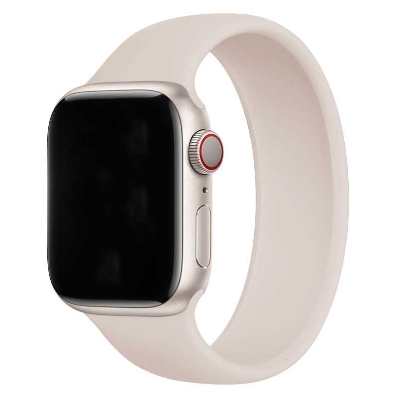 Apple Watch Silicone Solo Loop Starlight 1, 2, 3, 4, 6 & 9, Watch 38mm t/m 42mm, Bandje, Apple, Nieuw