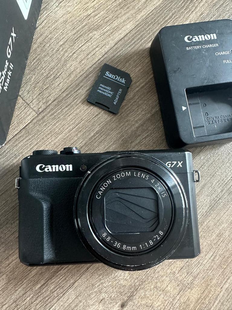 Canon g7x mark ii digitale camera, Audio, Tv en Foto, Fotocamera's Digitaal, Ophalen of Verzenden, Zo goed als nieuw, Canon, 4 t/m 7 keer