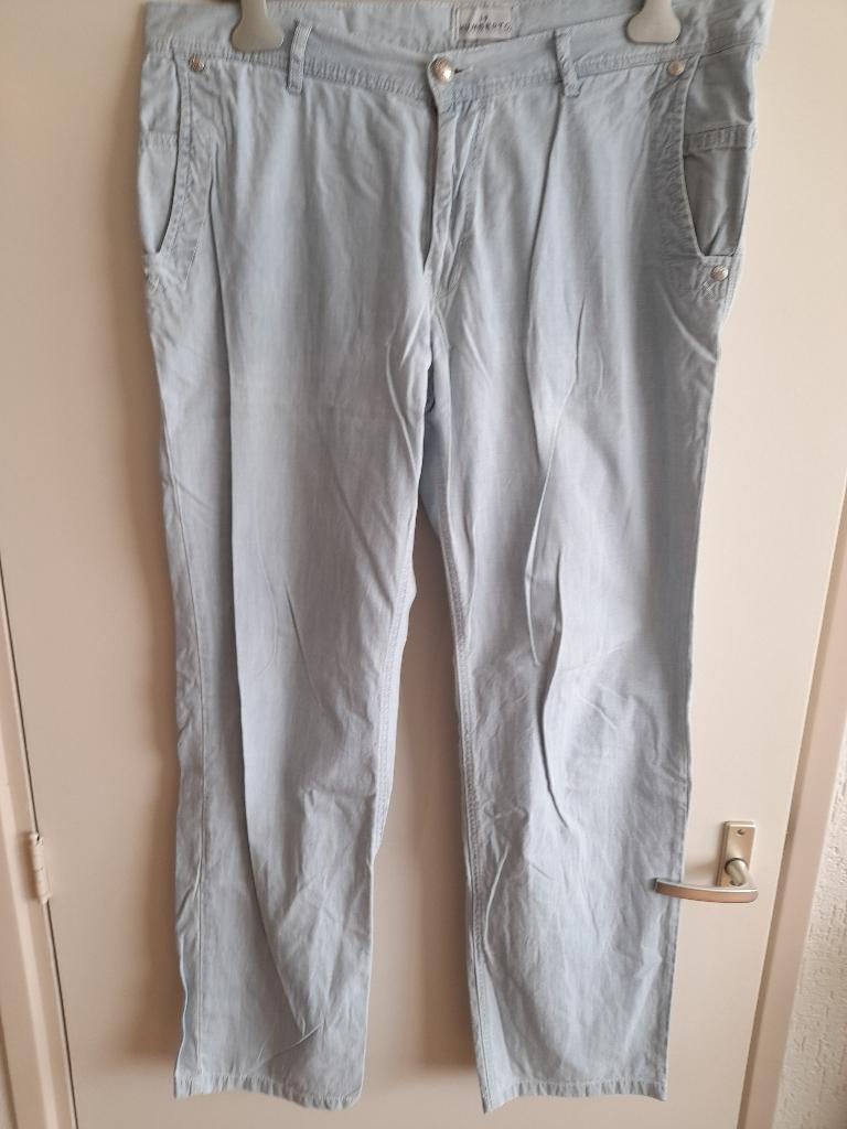 Broek mt38 52 Humberto l.blauw, Ophalen of Verzenden, Zo goed als nieuw, Maat 52/54 (L), Blauw