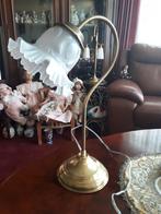 Tafellamp, Bureaulamp of Schemerlamp met wit glazen, Huis en Inrichting, Lampen | Tafellampen, Ophalen, Onbekend, Zo goed als nieuw
