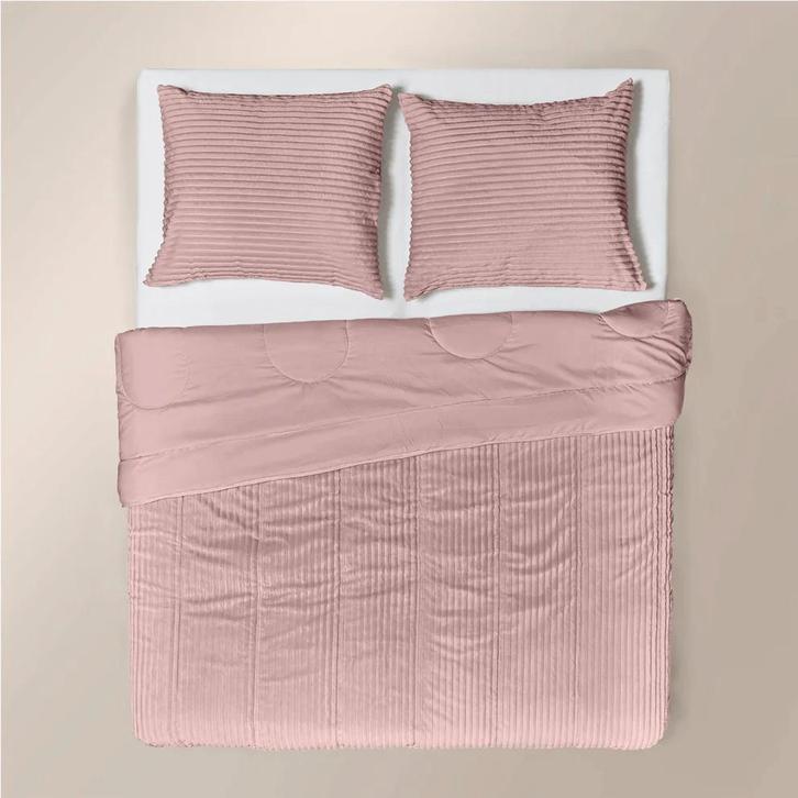 Zelesta Teddy Groovebed - Dusty Pink 240x220, Kinderen en Baby's, Kinderkamer | Beddengoed, Nieuw, Deken of Dekbed, Roze, Ophalen of Verzenden