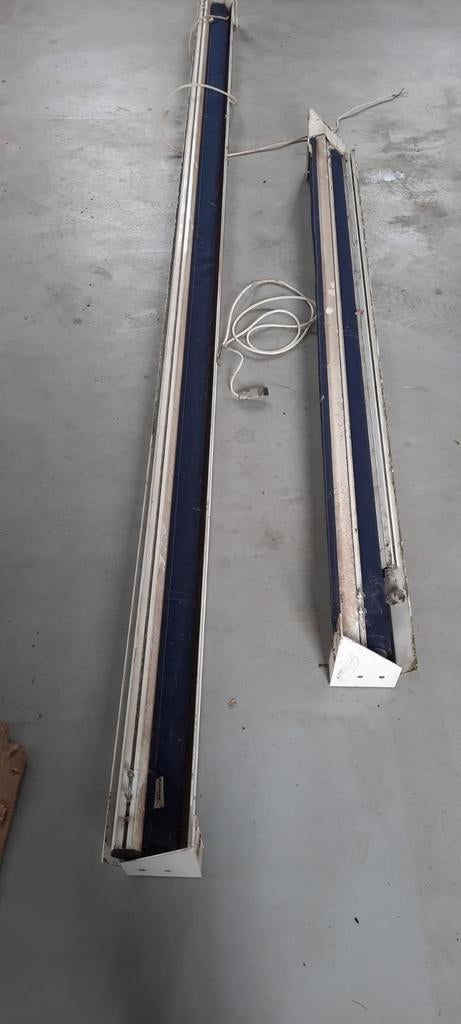 2x uitval zonnescherm elektrisch, Ophalen, Gebruikt, Blauw, 150 tot 200 cm