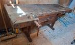 Nostalgische antieke werkbank met bankschroeven, Doe-het-zelf en Verbouw, Werkbanken, Ophalen of Verzenden, Gebruikt