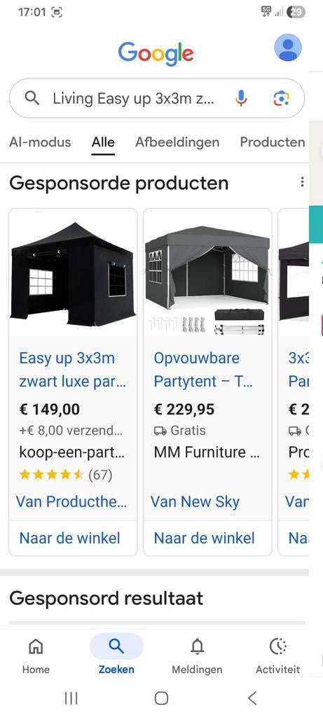 Zwarte party tent nieuw, Tuin en Terras, Partytenten, Ophalen of Verzenden, Nieuw, Minder dan 5 meter