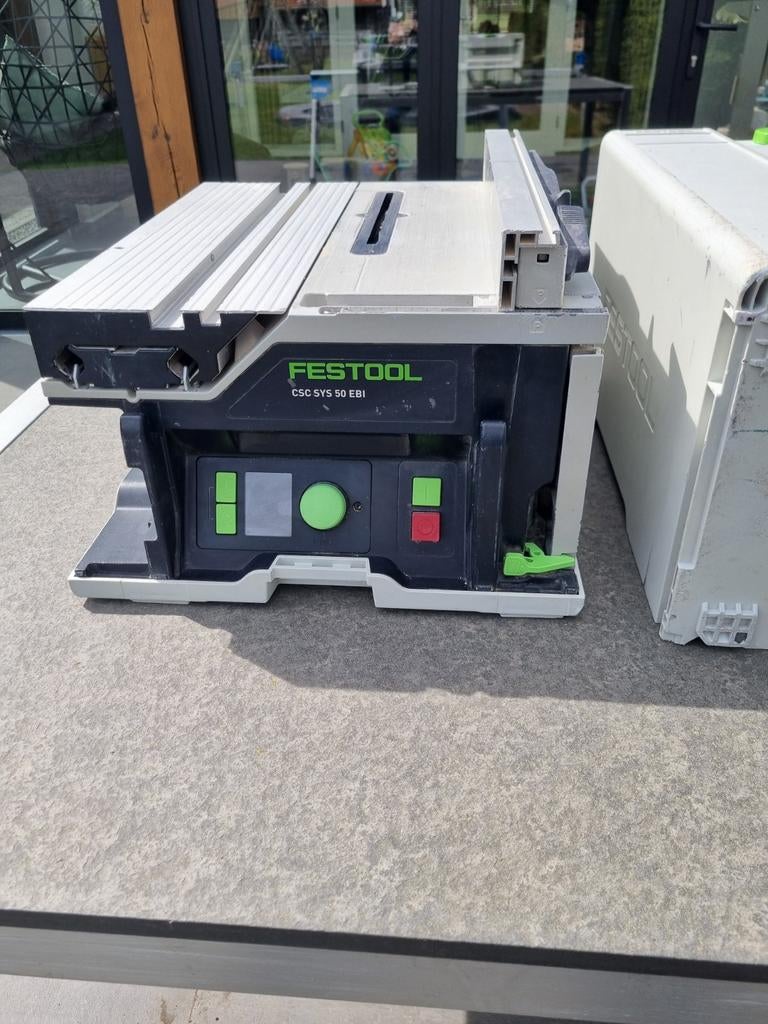 Festool CSC SYS50EBI Accutafelzaag garantie tot Juli, Ophalen of Verzenden, 1200 watt of meer, Invalzaag, 30 tot 70 mm