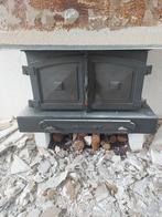 Zwarte openhaard met dubbele deuren, Ophalen of Verzenden, Zo goed als nieuw