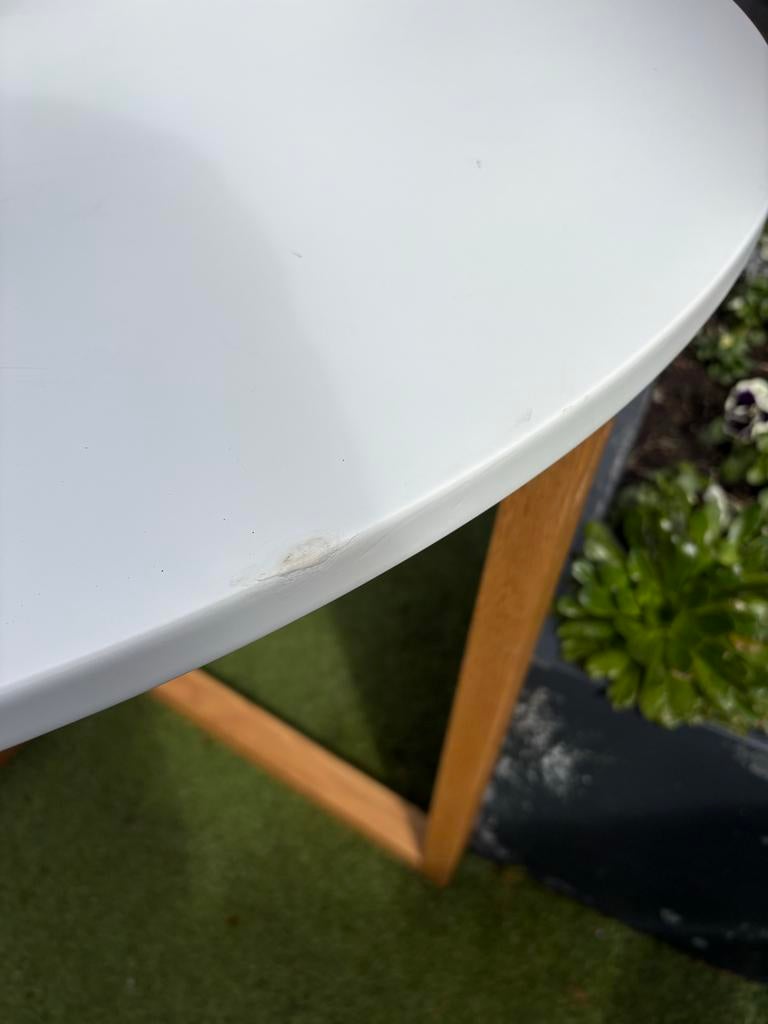 VidaXL Eettafel inklapbaar rond MDF wit