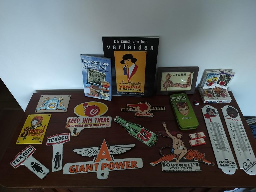 Partij emaille borden, Verzamelen, Ophalen of Verzenden, Gebruikt, Gebruiksvoorwerp