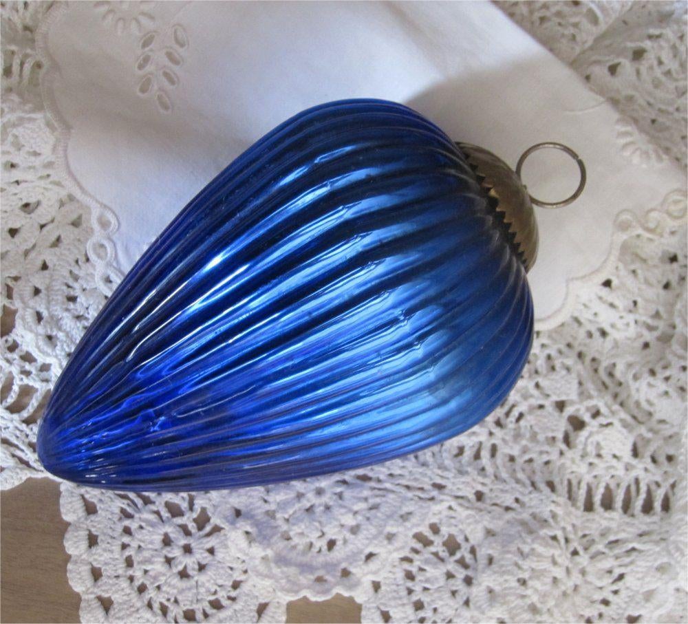 Brocante Heksenbal, koningsblauw, kegelvorm, Antiek en Kunst, Ophalen of Verzenden