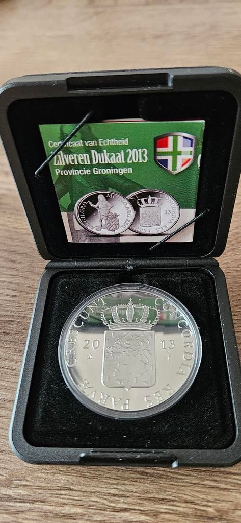 Zilveren Dukaat 2013 GRONINGEN proof in orginele doosje, Koningin Beatrix, Zilver, Losse munt, Overige waardes