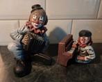 Vintage beelden clown 'Léon' muzikant  440 en 421, Ophalen