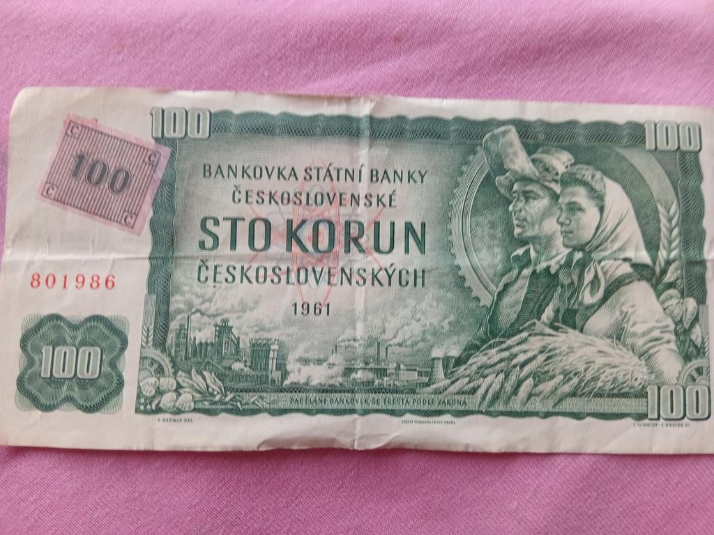 Tsjechoslowaakse 100 Korun biljet uit 1961, Ophalen of Verzenden, Overige landen, Los biljet