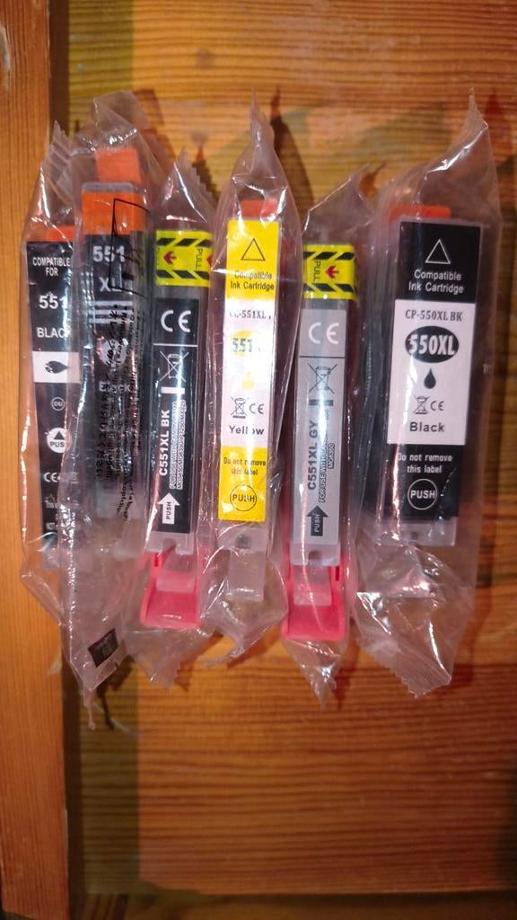 Canon compatibele inkjet cartridges type 551 - 6 stuks, Computers en Software, Printerbenodigdheden, Ophalen of Verzenden, Nieuw