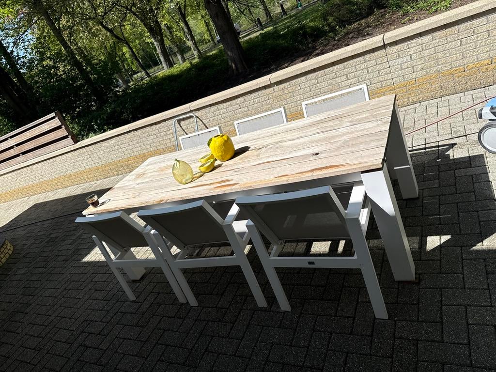 Bellagio tuintafel met 6 stoelen  kees smit, Ophalen, Gebruikt, Rechthoekig, Teakhout