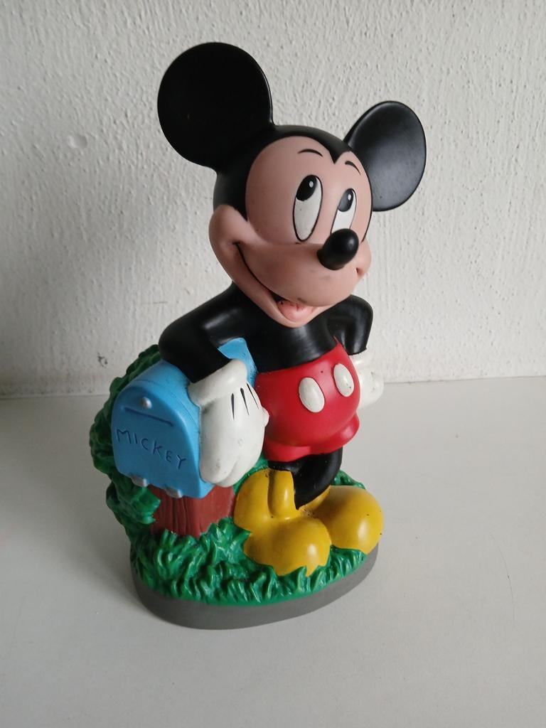 Vintage Mickey Mouse Bullyland spaarpot met brievenbus, Ophalen of Verzenden, Mickey Mouse, Gebruikt, Beeldje of Figuurtje