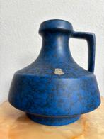 West-Germany vaas ES Keramik vintage blauw 19 cm, Ophalen of Verzenden