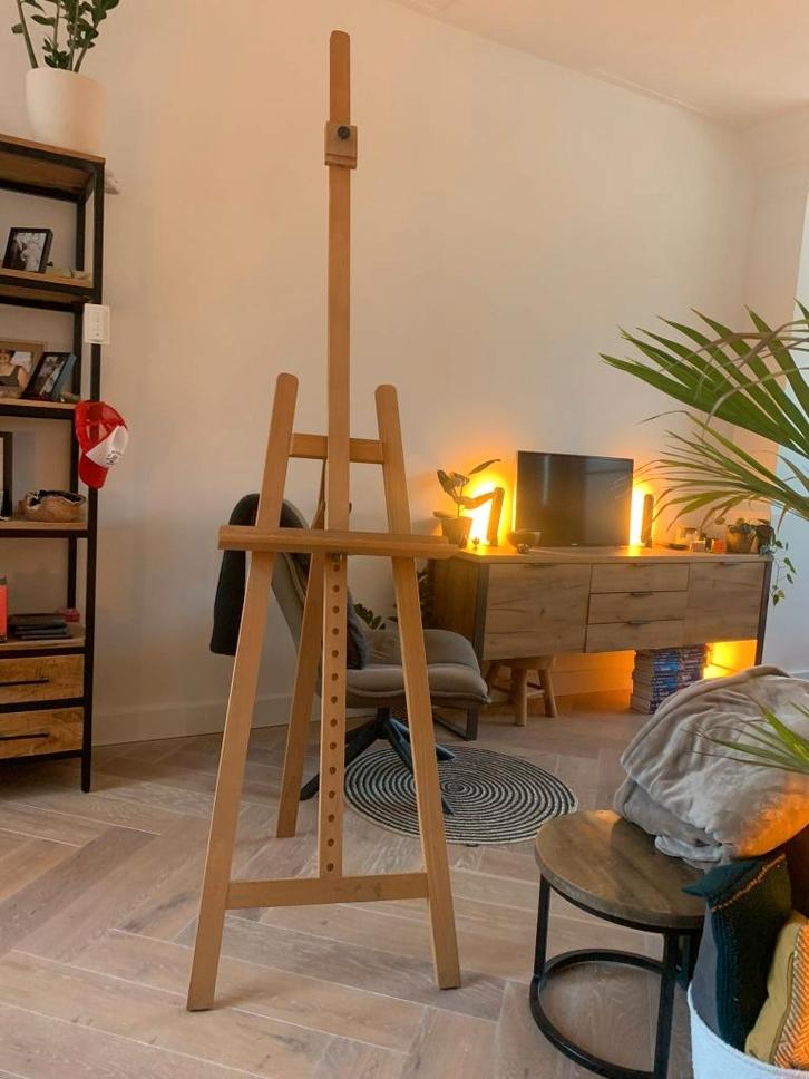 Houten schildersezel, Hobby en Vrije tijd, Schilderen, Gebruikt, Ezel, Ophalen