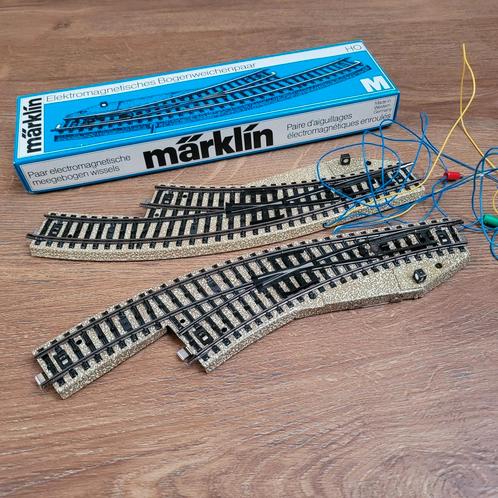 Märklin 5141+5142 H0 boogwissels M-rails 2 stuks in doos, Hobby en Vrije tijd, Modeltreinen | H0, Gebruikt, Rails, Wisselstroom