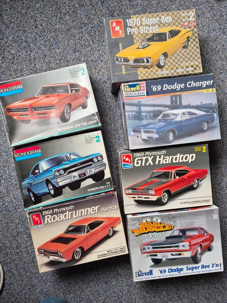 Bouwmodellen USA Cars - Diverse merken, Hobby en Vrije tijd, Modelbouw | Auto's en Voertuigen, Auto, Groter dan 1:32, Overige merken