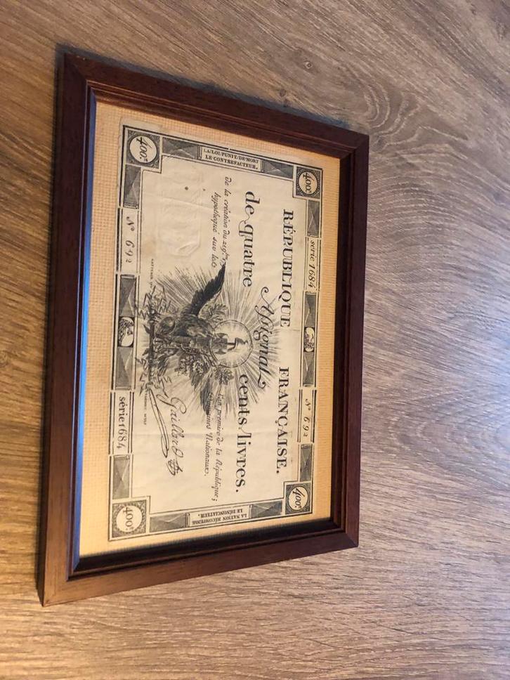 Franse Assignat in Lijst, Postzegels en Munten, Bankbiljetten | Europa | Niet-Eurobiljetten, Ophalen of Verzenden