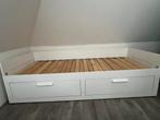 Brimnes bedbank met 2 lades, Ophalen, Wit, Tweepersoons, Zo goed als nieuw