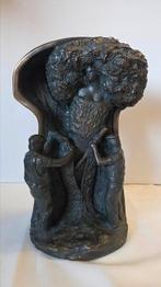 Bronzen beeld 31cm – vrouw als boom met houthakkers – 5kg, Ophalen of Verzenden