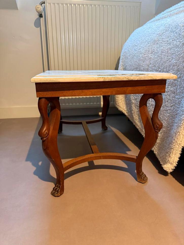 Vintage Belgische Salontafel met Marmer, Antiek en Kunst, Antiek | Meubels | Tafels, Ophalen