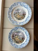 2 Sierborden prachtig paardentafereel Potsdam Pierre Regout, Ophalen of Verzenden