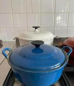 Le Creuset braadpan pan gietijzer blauw 24, Gietijzer, Ophalen of Verzenden, Zo goed als nieuw, X