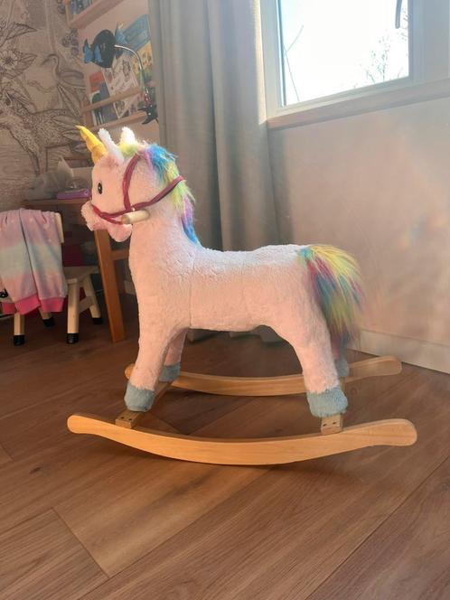 Roze hobbel paard pluche met geluid, Kinderen en Baby's, Speelgoed | Hobbelfiguren, Gebruikt, Ophalen