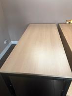 Bureau - Licht eiken met stalen frame, Huis en Inrichting, Ophalen, Gebruikt, Eikenhout, Tot twee personen