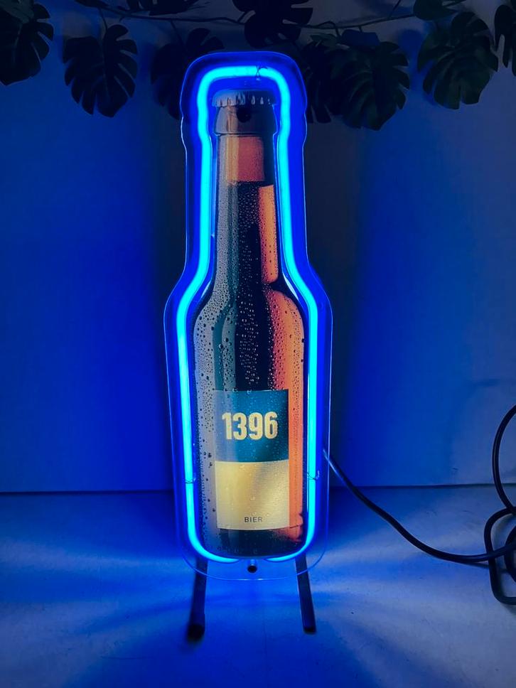 Gaffel 1396 bier, neon bierlamp lichtreclame reclame lamp, Verzamelen, Merken en Reclamevoorwerpen, Gebruikt, Lichtbak of (neon) lamp