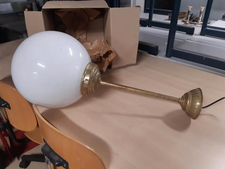 Pendellamp hanglamp koper, Huis en Inrichting, Lampen | Hanglampen, Gebruikt, 50 tot 75 cm, Glas, Metaal, Ophalen