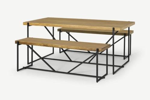 Mango Wood eettafel set van Made, Huis en Inrichting, Tafels | Eettafels, Zo goed als nieuw, 50 tot 100 cm, 150 tot 200 cm, Vijf personen of meer