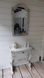 Brocante tafeltje  met Spiegel, Minder dan 50 cm, Ophalen of Verzenden, Zo goed als nieuw, Minder dan 100 cm