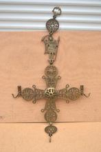 Mooi oud byzantijns koperen kruis kandelaar NR 8287, Antiek en Kunst, Ophalen of Verzenden, Koper of Brons