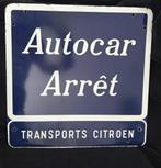 Citroen emaille reclamebord Autocar Arret 50x50cm, Ophalen of Verzenden