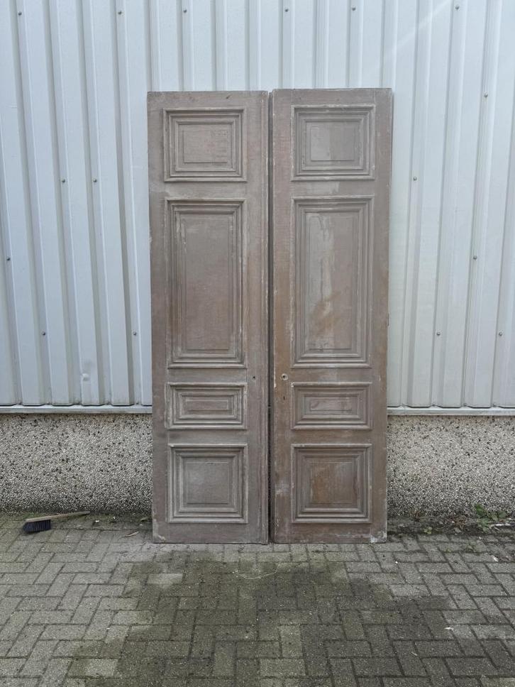 Prachtige antieke dubbele deur uit 1901, Doe-het-zelf en Verbouw, Deuren en Horren, Zo goed als nieuw, Binnendeur, 215 cm of meer