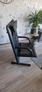 Te koop zwarte leren ARFLEX stoel, Huis en Inrichting, Stoelen, Ophalen, Gebruikt, Zwart, Design